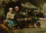 Flora Macdonald Reid, GOOD NEWS FROM THE FRONT, oil on canvas