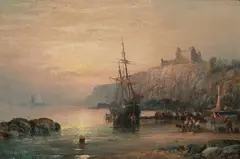 TANTALLON CASTLE by William Thornley, oil on panel, sold Dec 2022