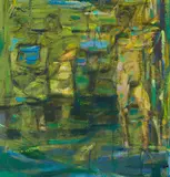 Robin Philipson, STUDY FOR 'WOMAN BATHING IN A SUMMER POOL'