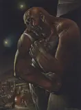 Peter Howson, FIGHT CITY, mixed media