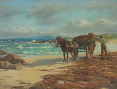 John McGhie, GATHERING KELP, oil on canvas