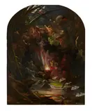 William Bell Scott, THE BARGE OF THE FAIRY MAB, oil on canvas