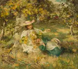 William Stewart MacGeorge, PLAYMATES, oil on canvas