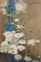 Katherine Cameron, MARGUERITES, watercolour