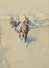 Joseph Crawhall, A RACE MEETING, watercolour