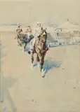 Joseph Crawhall, A RACE MEETING, watercolour