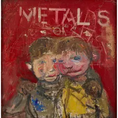 Joan Eardley, THE YELLOW JUMPER, Oil and collage on board