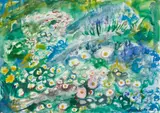 Anne Redpath, DAISIES IN THE GARDEN I, watercolour