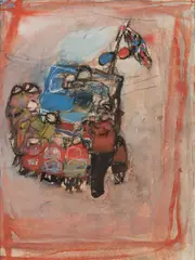 Joan Eardley, THE PEDLAR'S STAND, Mixed media