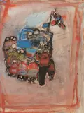 Joan Eardley, THE PEDLAR'S STAND, Mixed media