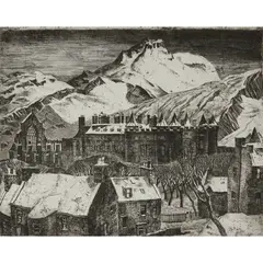 William Wilson, HOLYROOD IN SNOW, Etching, and another, 'Canongate', etching
