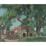 James Whitelaw Hamilton, THE OLD COACHING INN, LATE SUMMER, Oil on canvas board