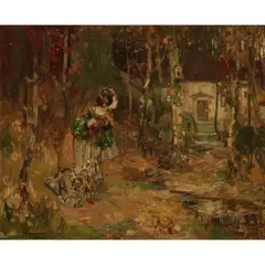 Thomas Bromley Blacklock, THE COTTAGE, oil on canvas