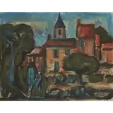 William MacTaggart, UNTITLED (THROUGH THE TREES), Mixed media on paper