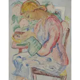 Millie Frood, EMBROIDERING, oil on board