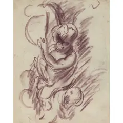 Matthew Smith, STILL LIFE WITH CHERUB, Pastel on paper