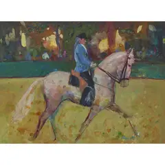 HORSE AND RIDER by Ann Oram, Watercolour, sold Jul 2022