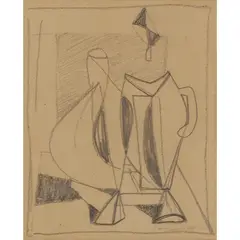 CUBIST DRAWING by Jankel Adler, pencil, sold Jul 2022