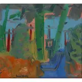 Glen Scouller, ENCLOSURE, EDINBURGH ZOO, oil on board