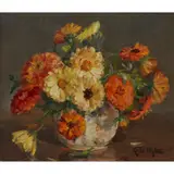 Kate Wylie, MARIGOLDS, oil on canvasboard