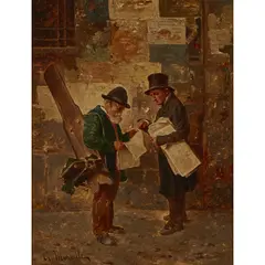Gaetano Mormile, THE LATEST NEWS, oil on canvas