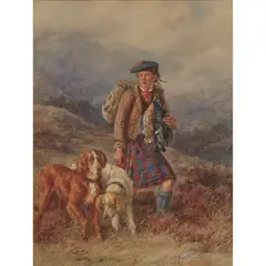 James Hardy Jnr, THE GHILLIE'S RETURN, 1871, watercolour and body colour