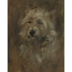 Robert Alexander, SCOTTIE DOG, 1912, oil and pencil on canvasboard