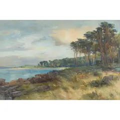 James Kinnear, THE HOUND POINT, DALMENY SHORE, watercolour and body colour