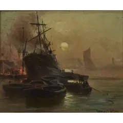 Charles de Lacy, RIVER THAMES, oil on canvas