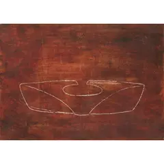 Sculpture Design on Red by Denis Mitchell, Oil on board, sold Apr 2023