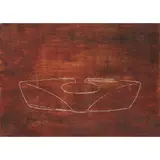 Denis Mitchell, Sculpture Design on Red, Oil on board