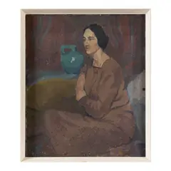 Roy De Maistre, Lady and Green Jug, oil on canvas