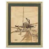 Roy De Maistre, Preparatory Sketch for 'On The Slips', 1931
