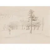 Christopher Wood, Winter Landscape, 1928, pencil on paper