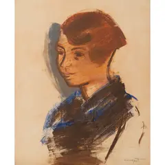 Joachim Weingart, Portrait of a Lady, gouache on paper