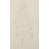 F. N. Souza, Odalisque, pen and ink on paper
