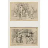 Keith Vaughan, Two Sketches of Men Bathing