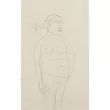 F. N. Souza, Odalisque II, pen and ink on paper