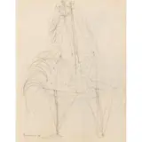 Bernard Meadows, Drawing For Cock Theme Sculpture, 1954