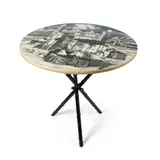 'House of Cards' Table, circa 1990 by Piero Fornasetti, hand-coloured lithographic print on lacquered wood, enamelled metal and brass, sold Apr 2023