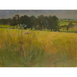 Heather Copley, Suffolk Landscape, 1972, oil on board