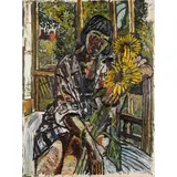 John Bratby, Gloria and Sunflowers, circa 1961