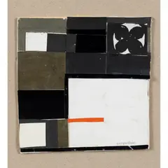 Jacqueline Groag, Design - Black, White and Red, collage and mixed media