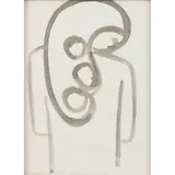 George Kennethson, Girl's Back with Curled Hair - Study for Sculpture, circa 1960, ink and wash on paper