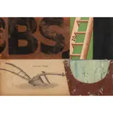 Bryan Ingham, Jollytown I, circa 1987, collage on board, from the 'Kynance Suite'