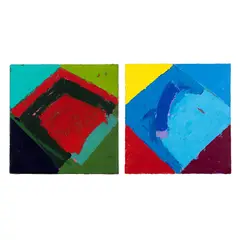Anthony Frost, 'Space 'n' Rhythm' and 'Red Cloud', acrylic on hessian