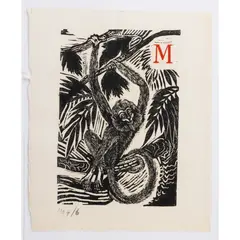 Enid Marx, Animal Alphabet, circa 1984, some initialled and 22 numbered in crayon, linocut