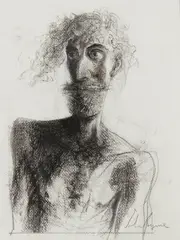 John Byrne, SELF PORTRAIT, DRAWING, 2007, charcoal