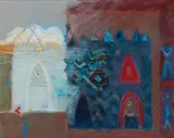 Charles T. K. MacQueen, WINTER, VENICE, oil and mixed media on board