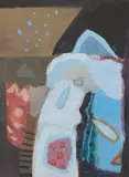 Ann Wegmüller, NIGHT LANDING, gouache
